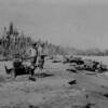 blown Japanese tank hulls on Matanikau sandbar.The beach in the background was where the Goettge patrol landed on Aug 12th 1942.